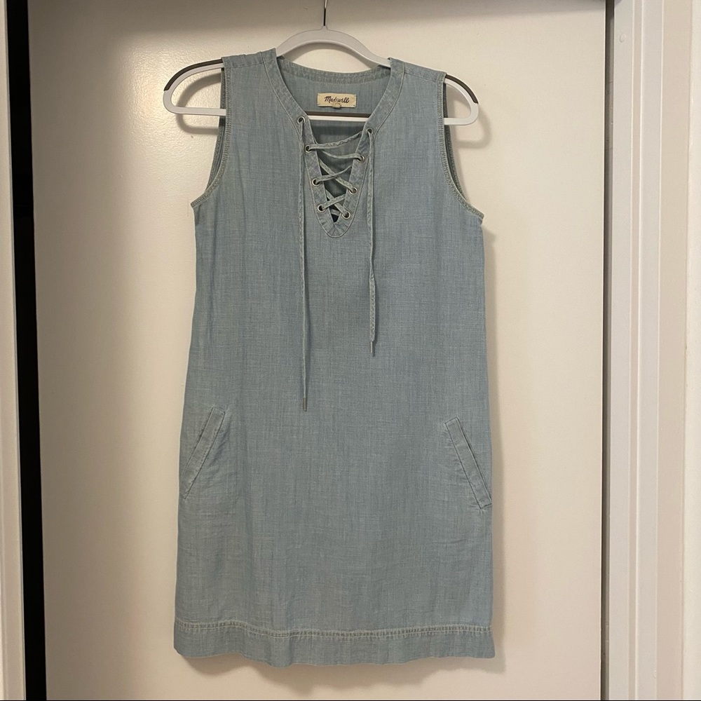 Madewell Criss Cross Chambray Dress